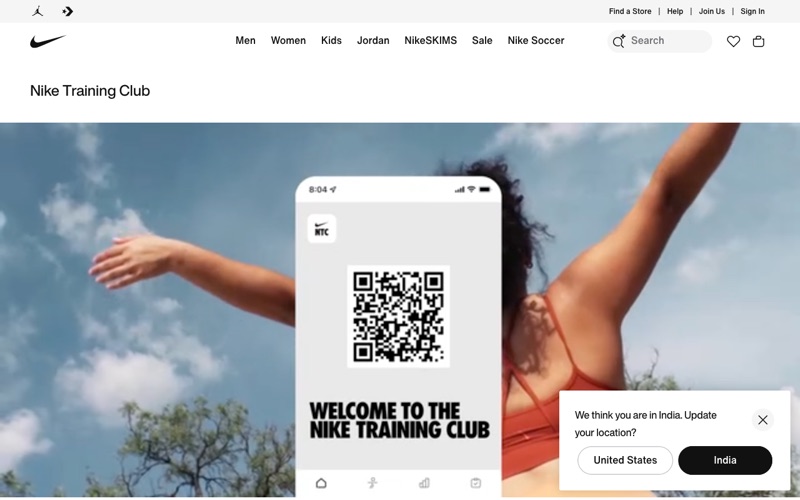 Nike Training Club yoga app screenshot