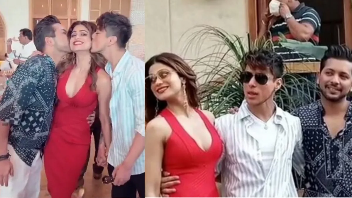 Shamita Shetty with Bigg Boss 15 co-finalists Pratik Sehajpal and Nishant Bhat