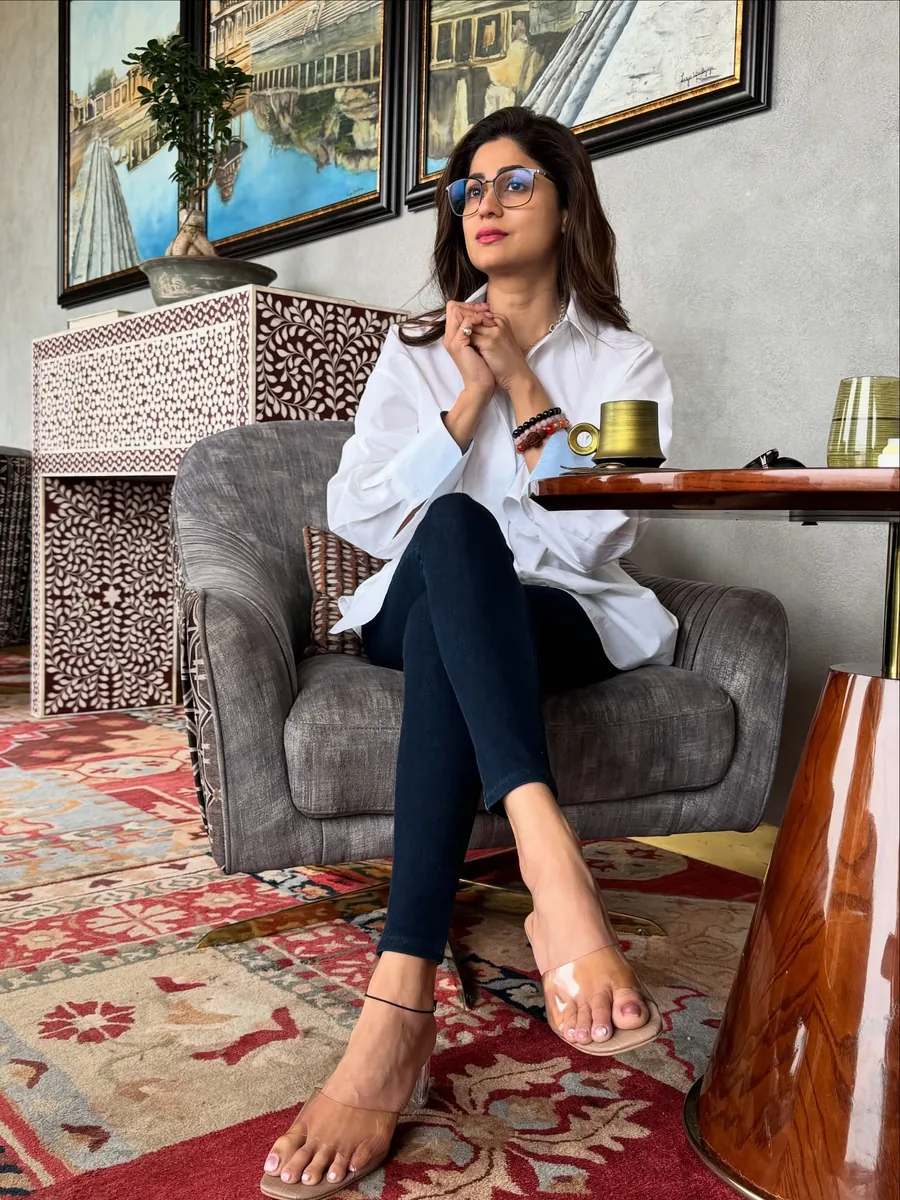 Shamita Shetty in a portrait look shared on her Instagram, July 2025