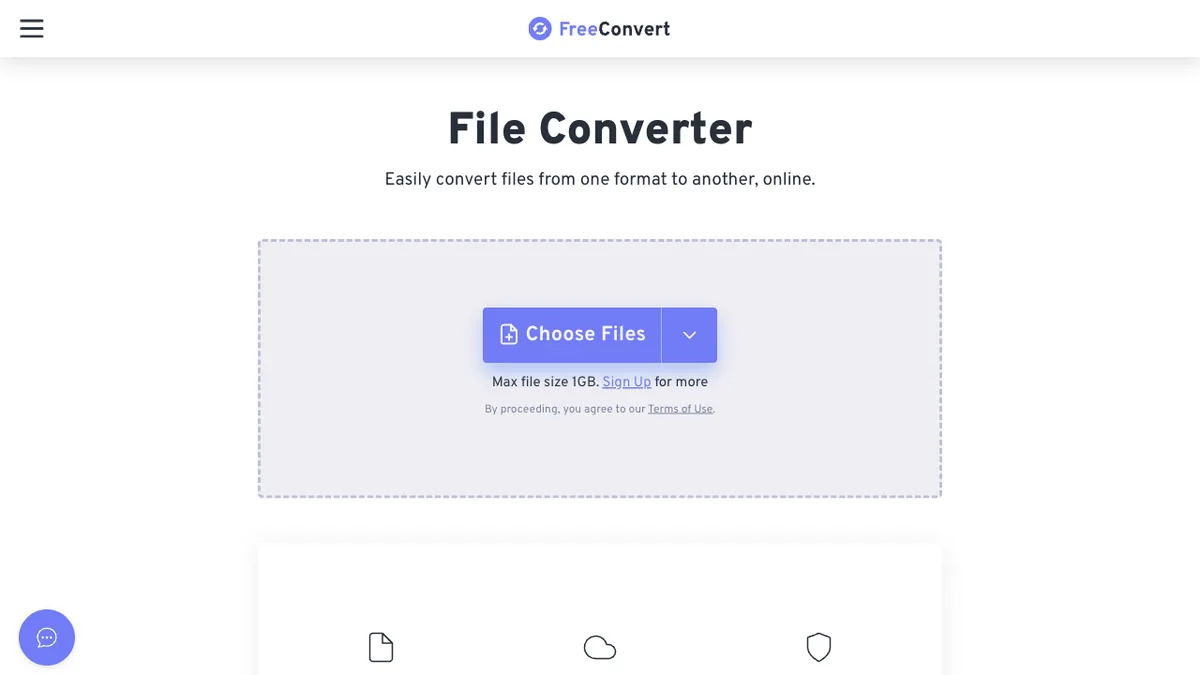 FreeConvert file converter homepage