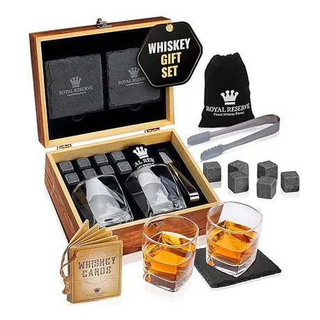 Whiskey Glasses & Stones Gift Set