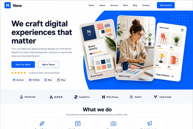 Neve WordPress photography theme screenshot