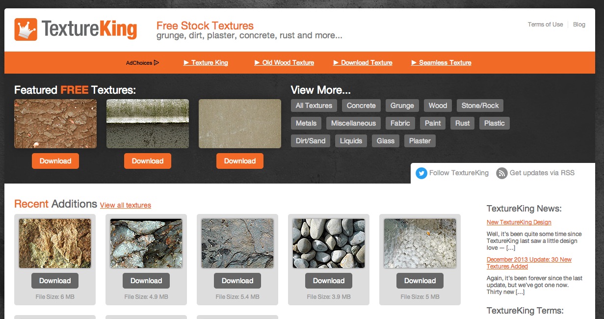 Free Stock Textures from Texture king