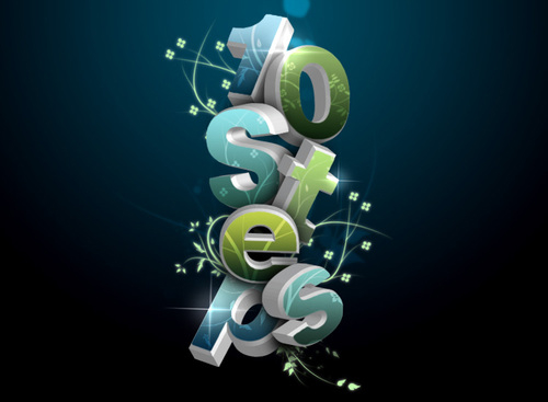 photoshope-text-effect-3D_flowery_text_effect