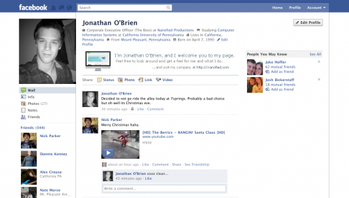Facebook Profile Page Design