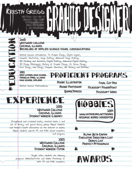 Creative Resume by Krista Gregg