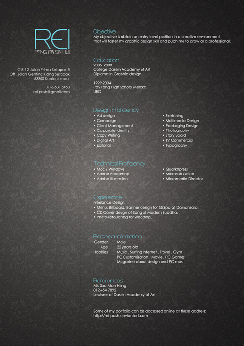 Creative Resume by Rei-pash
