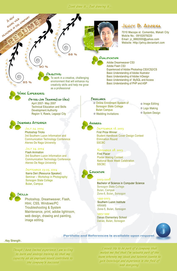 Creative Resume by Jehcy