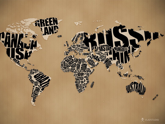 Wallpaper: vladstudio - Typographic World Map