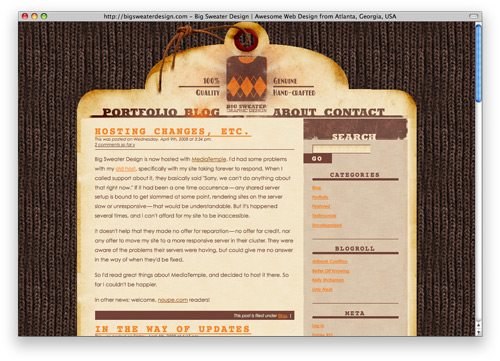 bigsweater 100 Nice and Beautiful Blog Designs