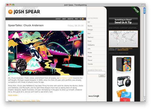 joshspear 100 Nice and Beautiful Blog Designs