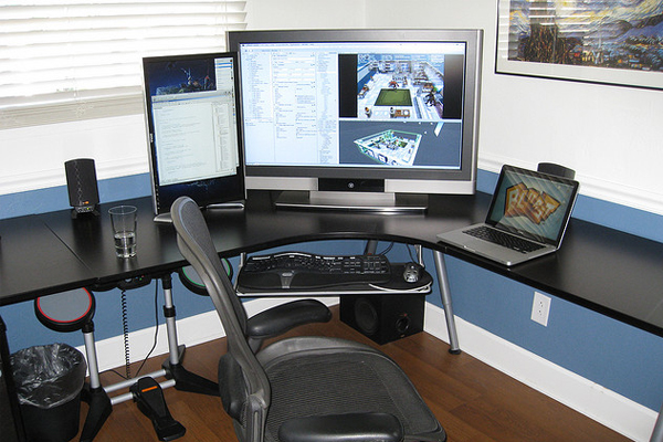 home office front view Inspirational Workspace: 60 Awesome Setups