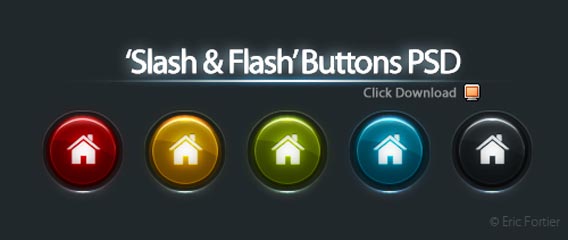 Home web buttons PSD file