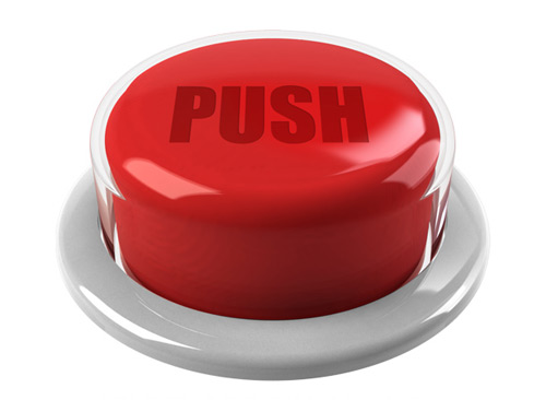 3D red push button
