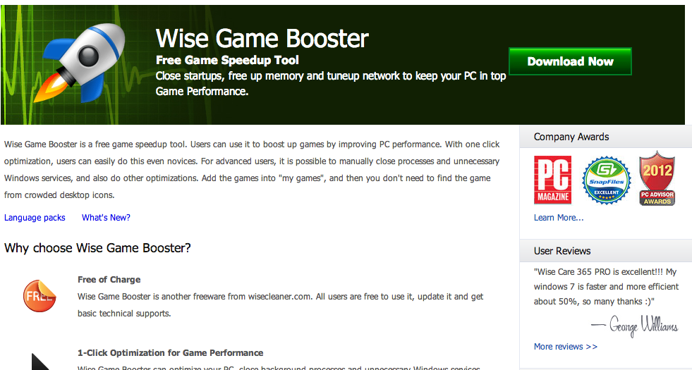 Wise Game Booster Free