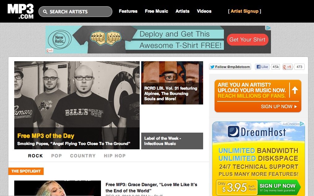 free mp3 of the day from mp3 dot com