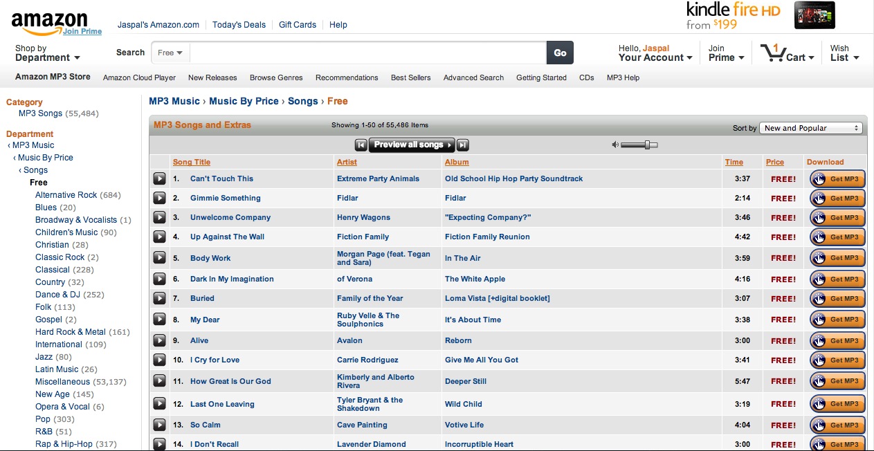 amazon free music downloads 
