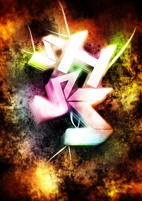 glossy-geo-typo-flatten