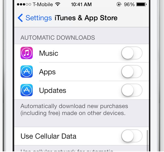 Disable auto app updates