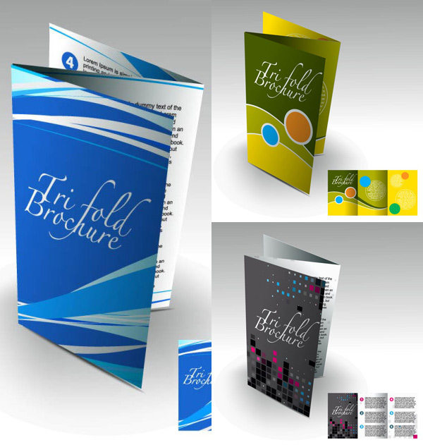 Attractive brochure template stereoscopic display vector