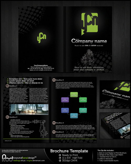 Black Brochure Template