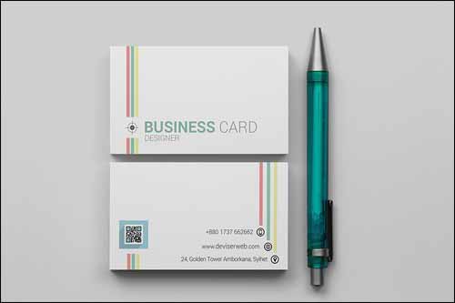 Colorful Line Free Business Card Template