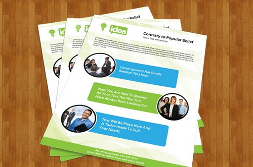 Corporate Single Side Brochure PSD Template