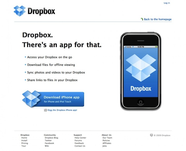 Dropbox Website
