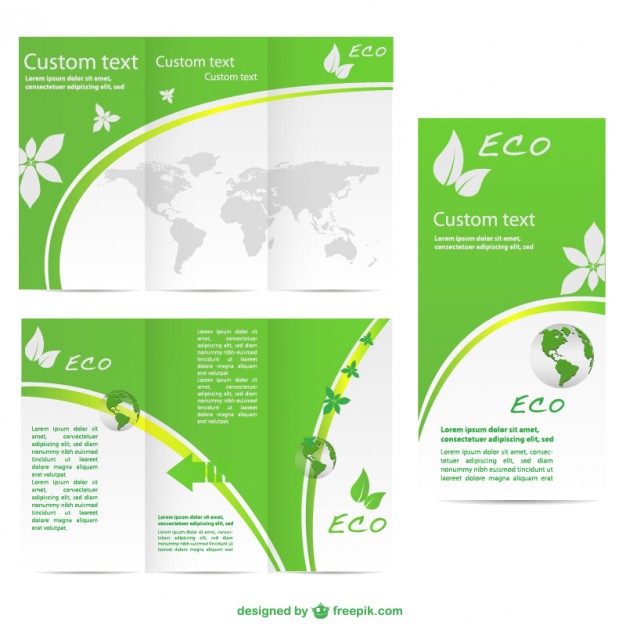 Green brochure vector free template