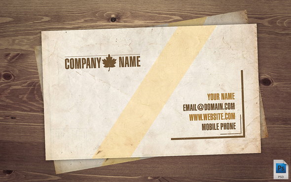 Old Vintage Business Card PSD