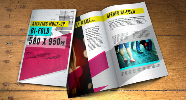 Psd Bi fold Brochure Mock-Up Template