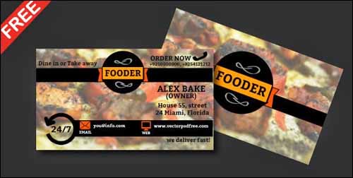 Restaurants and Bakery Free PSD Business Card Template
