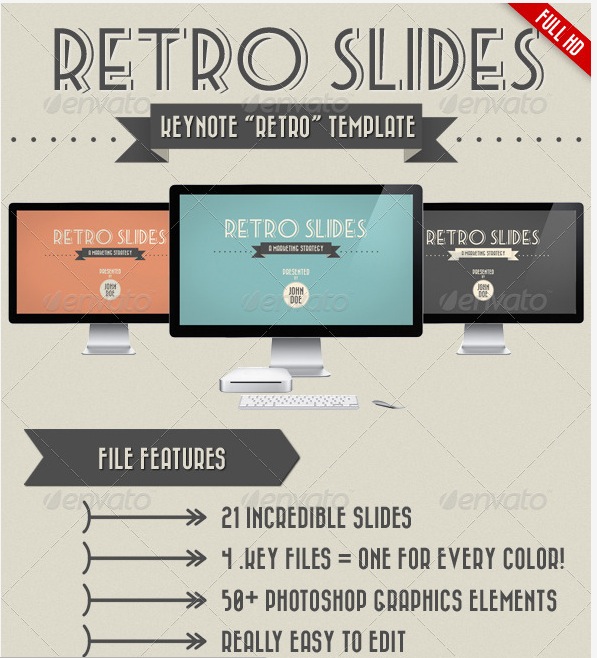 Retro Slides - Keynote Template (Full HD)
