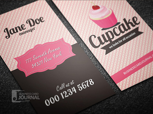 Retro Style Cupcake Business Card Template