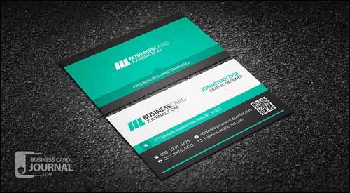 Sleek QR Code Corporate Free Business Card Template