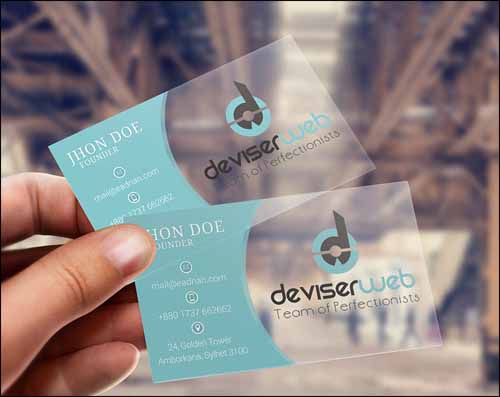 Transparent Plastic Free PSD Business Card Template