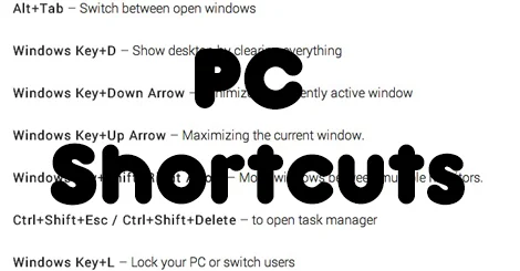 PC Shortcuts that are Heavily Useful