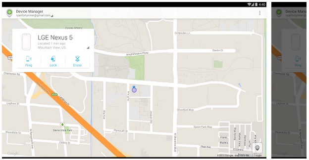 Screenshot of Android Device Manager