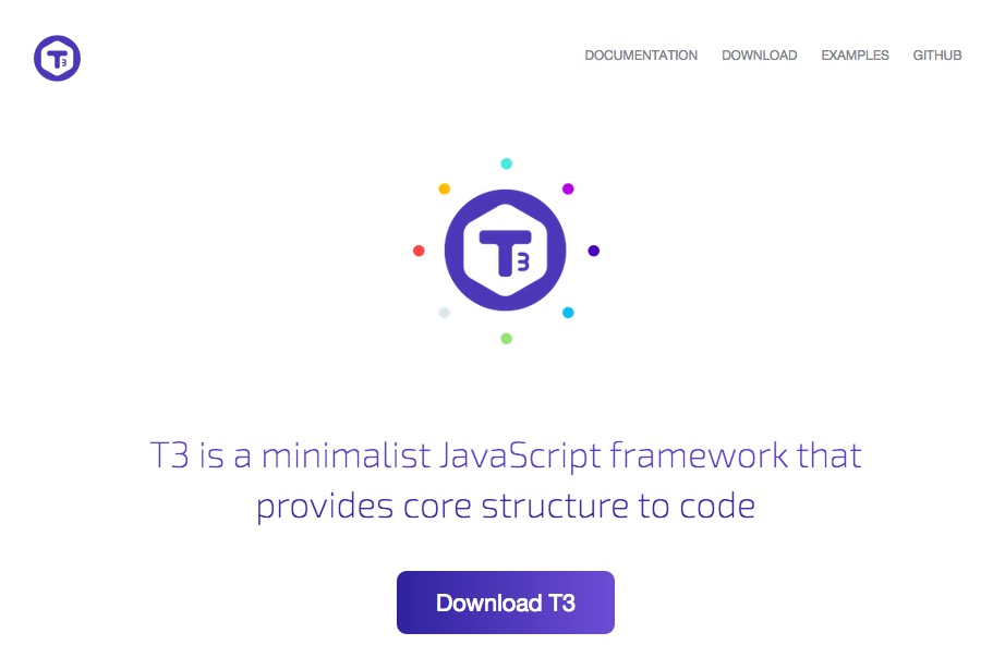 screenshot of t3 javascript framework