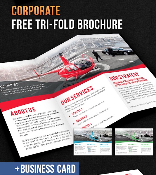 Corporate Tri-Fold Brochure – Free PSD Template