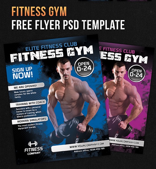 Fitness Gym – Free Flyer PSD Template + Facebook Cover