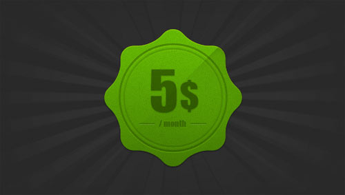 Photoshop Green Curvy Badge (Psd)