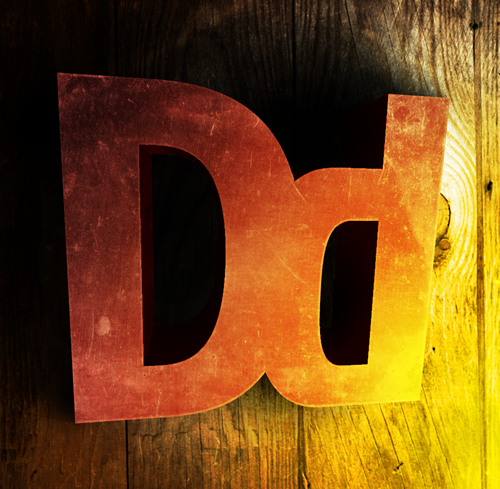 3-D text with some extreme lighting