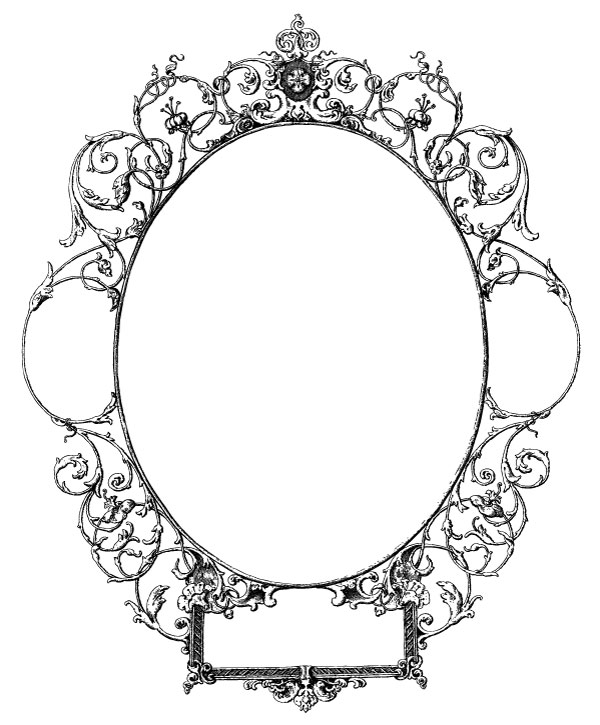 Free Vector Art Border with Scrolls & Florals; Ornate, Detailed, Antique