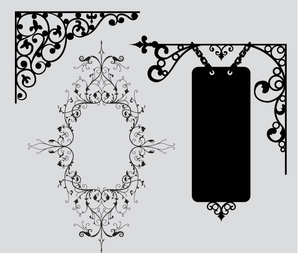 Vector Floral Picture Frames