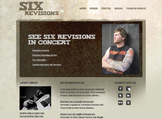 Coding a Band Website Created in Photoshop