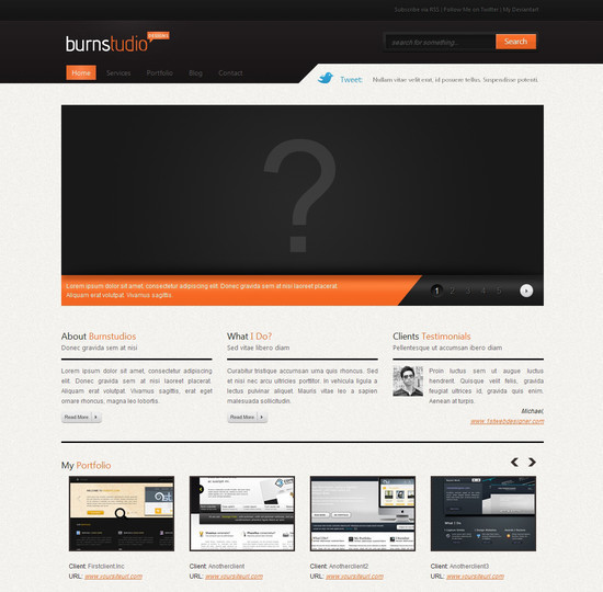 Convert Burnstudio from PSD to HTML