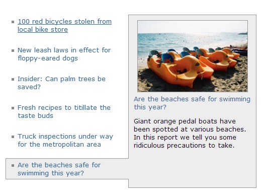 Jquery Vertical News Slider