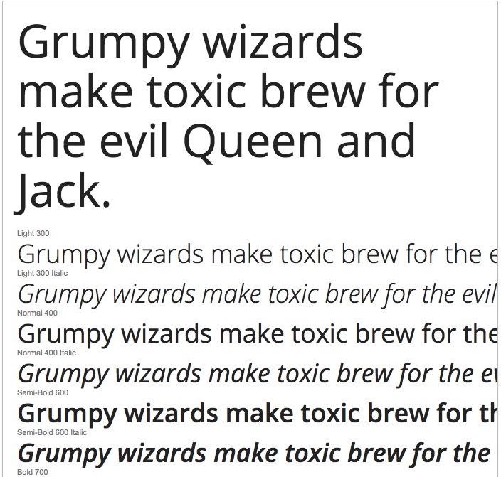Screen Shot of Open Sans Google free font