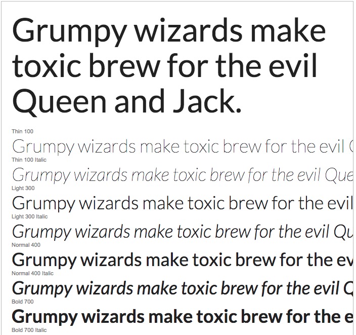 Screen Shot of Lato Google font